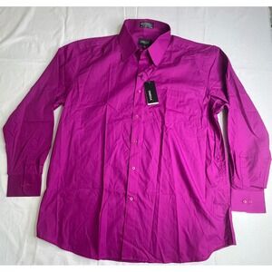 Omega Italy Purple Dress Shirt Men's‎ XL 17-17.5 34/35 Long Sleeve NWT
